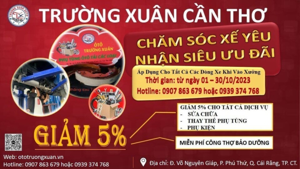 GIẢM GIÁ DỊCH VỤ SỬA CHỮA - PHỤ TÙNG THÁNG 10