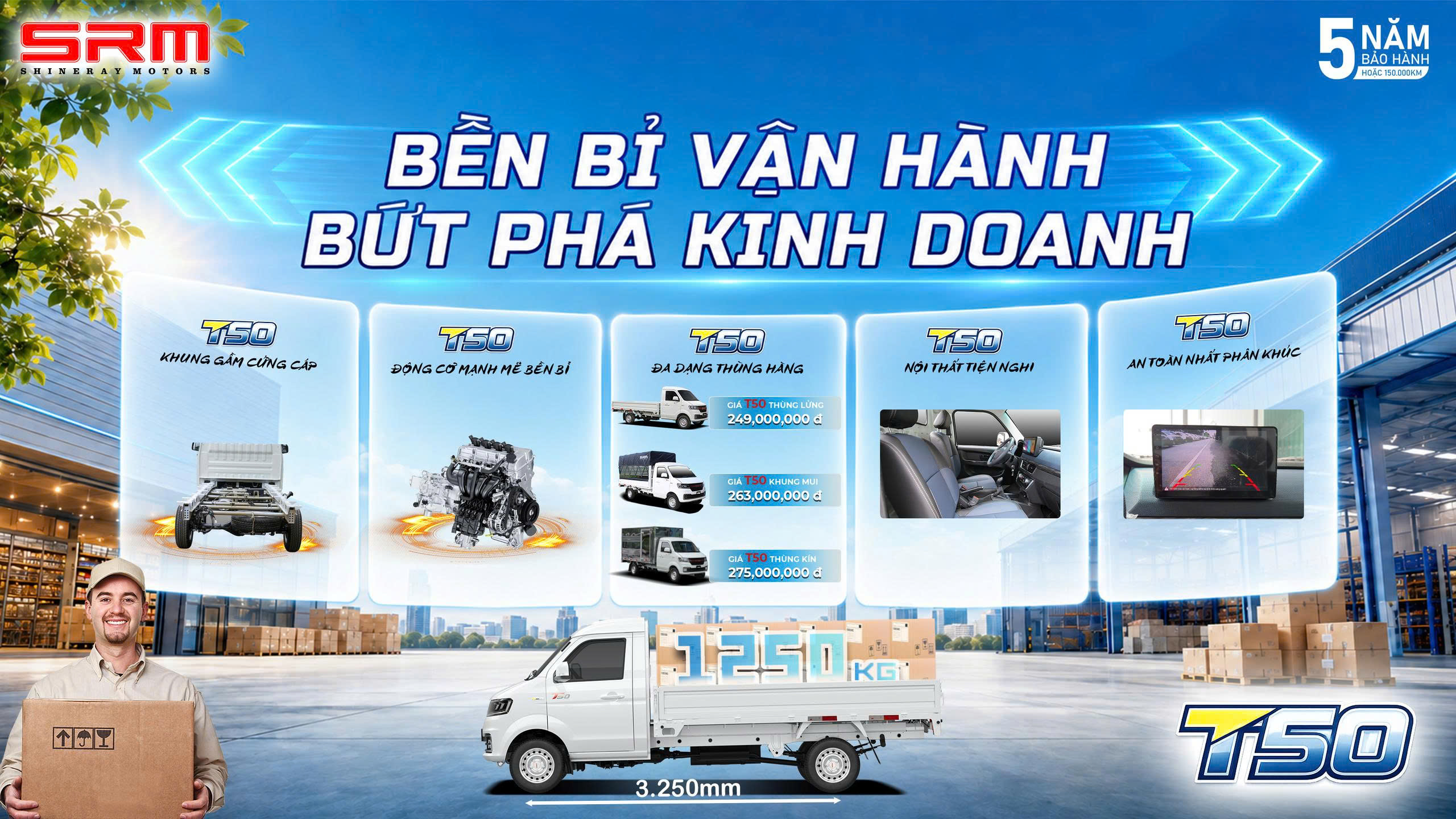 Xe Tải SRM T50 - Lựa Chọn Hàng Đầu Cho Vận Tải Tại Cần Thơ
